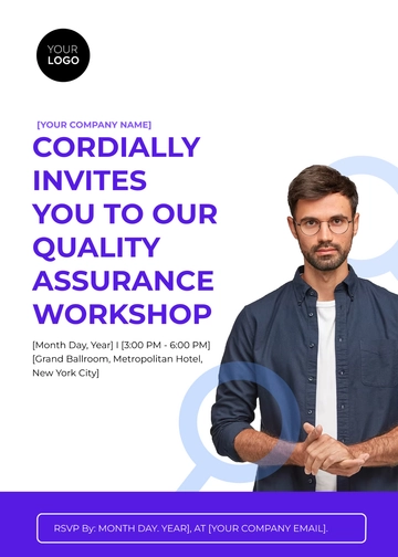 Free Quality Assurance Workshop Invitation Card Template to Edit Online
