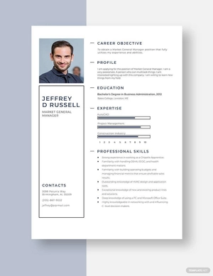 Market General Manager Resume