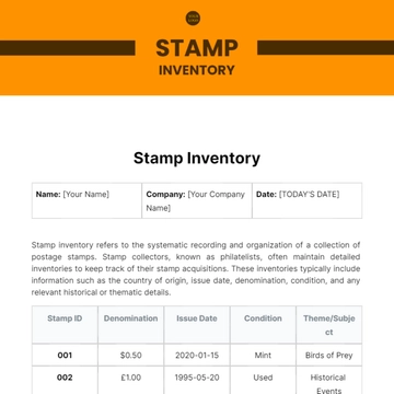 Free Stamp Inventory Template to Edit Online