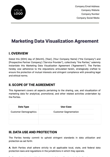 Free Marketing Data Visualization Agreement Template to Edit Online