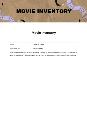 Free Movie Inventory Template to Edit Online