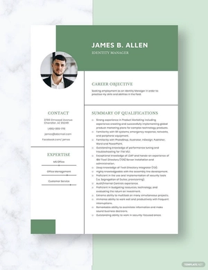 Identity Manager Resume