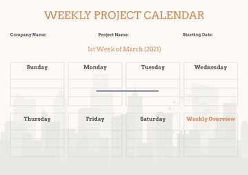 Free Weekly Project Desk Calendar Template to Edit Online