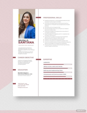 Immigration Manager Resume