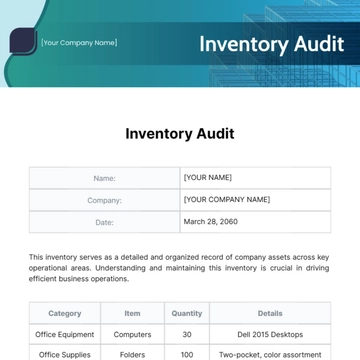 Free Inventory Audit Template to Edit Online