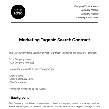 Free Marketing Organic Search Contract Template to Edit Online