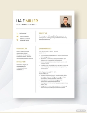 Sales Representative Resume