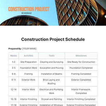 Free Construction Project Schedule Template to Edit Online