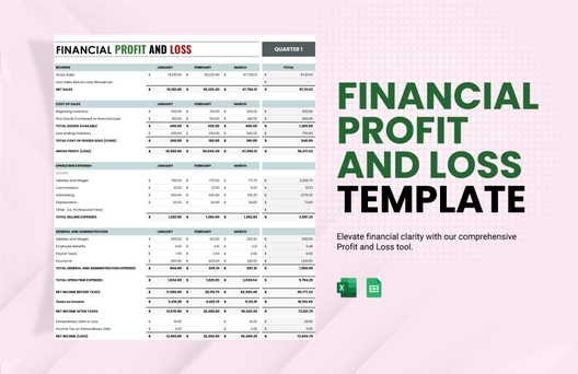 Financial Profit and Loss Template Financial Profit and Loss Template