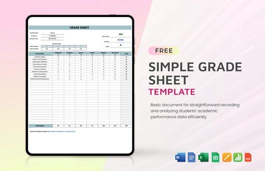 Simple Grade Sheet Template