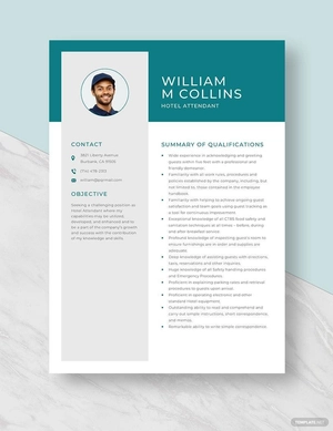 Hotel Attendant Resume