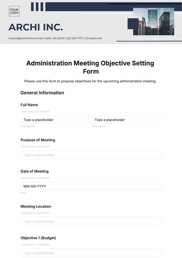 Administration Meeting Objective Setting Form Template - Edit Online & Download