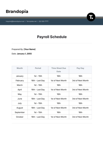 Free Payroll Schedule Template to Edit Online