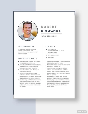 Hotel Concierge Resume