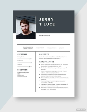 Hotel Driver Resume