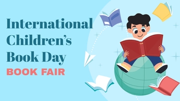 Free International Children???s Book Day  Youtube Thumbnail Template to Edit Online