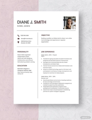 Siebel Admin Resume