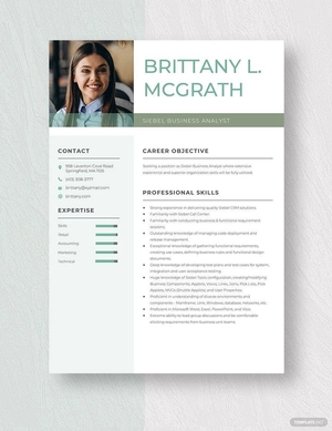 Siebel Business Analyst Resume