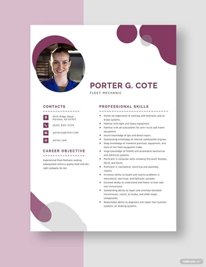 Fleet Mechanic Resume