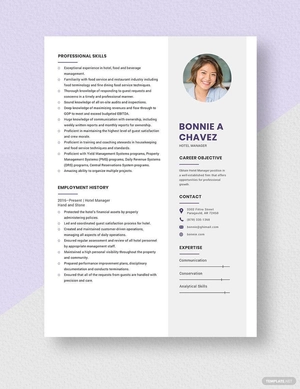 Hotel Manager Resume
