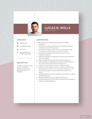 Hotel Security Resume