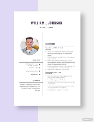 House Cleaner Resume