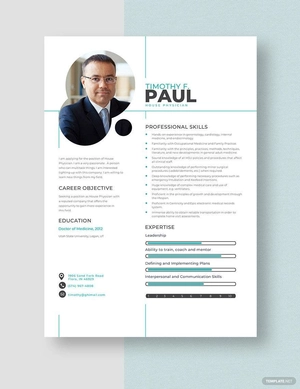 House Physician Resume