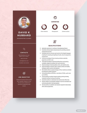 Housekeeping Cleaner Resume