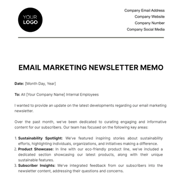 Free Email Marketing Newsletter Memo Template to Edit Online Free Email Marketing Newsletter Memo Template to Edit Online