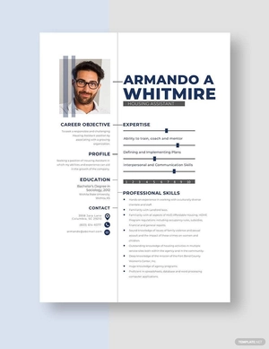 Housing Assistant Resume