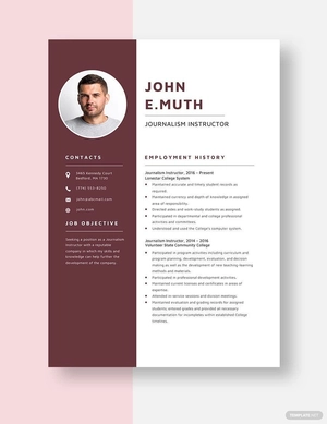 Journalism Instructor Resume