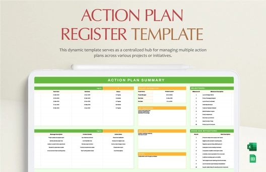 Action Plan Register Template