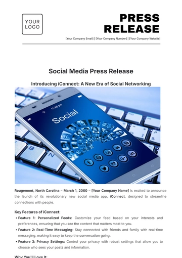 Free Social Media Press Release Outline Template to Edit Online