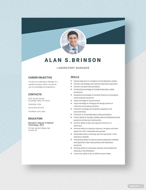 Laboratory Manager Resume
