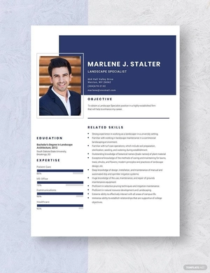 Landscape Specialist Resume