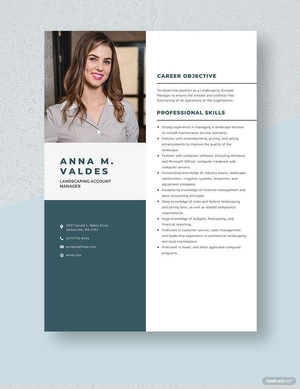 Landscaping Account Manager Resume