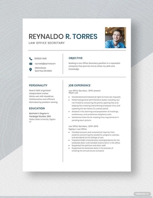 Law Office Secretary Resume