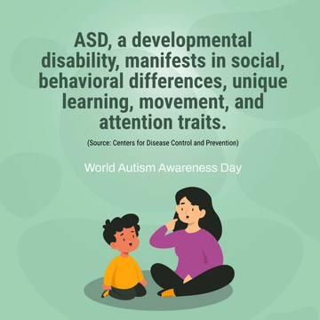Free World Autism Awareness Day  LinkedIn Post Template to Edit Online