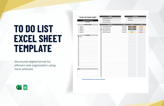 To Do List Excel Sheet Template