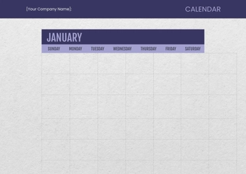 Free Blank Monthly Calendar to Edit Online