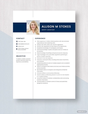 Safety Assistant Resume