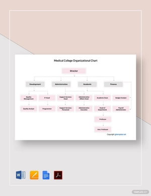 Medical College Organizational Chart Template