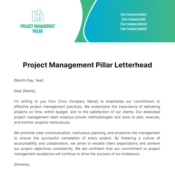 Free Project Management Pillar Letterhead Template to Edit Online