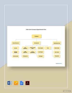 Video Game Company Organizational Chart Template