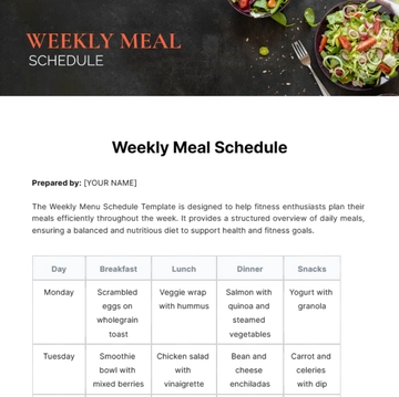 Free Weekly Menu Schedule Template to Edit Online Free Weekly Menu Schedule Template to Edit Online