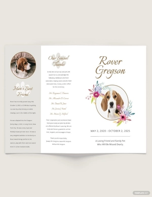 Pet Cremation Funeral Bi-Fold Brochure Template