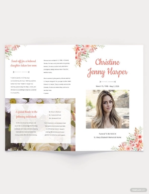 Plan Funeral Memorial Bi-Fold Brochure Template