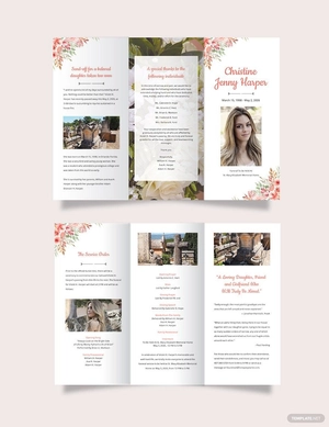 Plan Funeral Memorial Tri-Fold Brochure Template