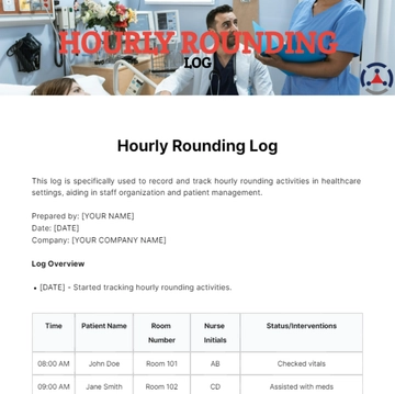 Free Hourly Rounding Log Template to Edit Online