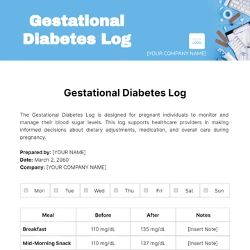 Free Gestational Diabetes Log Template to Edit Online